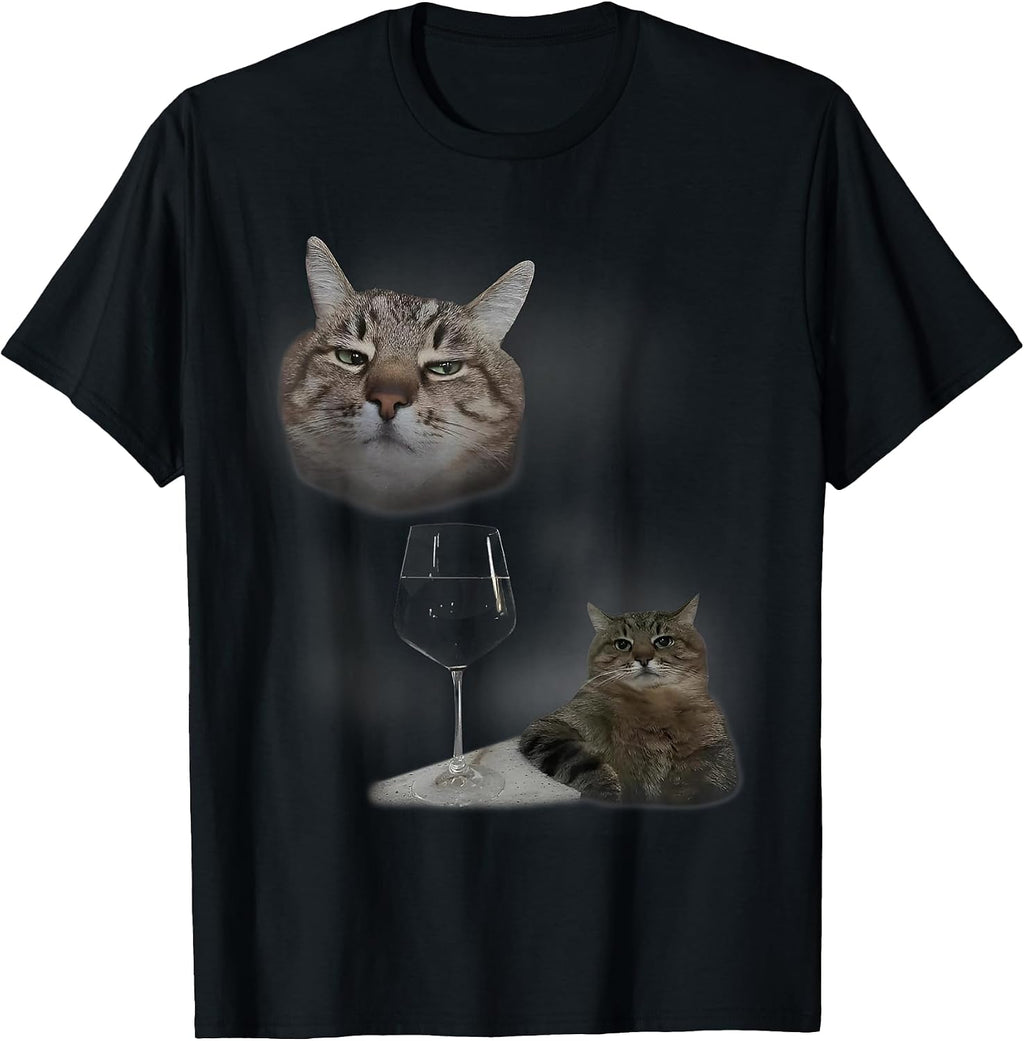 Women Men Kids Cat And Wine Art Cats Drinking