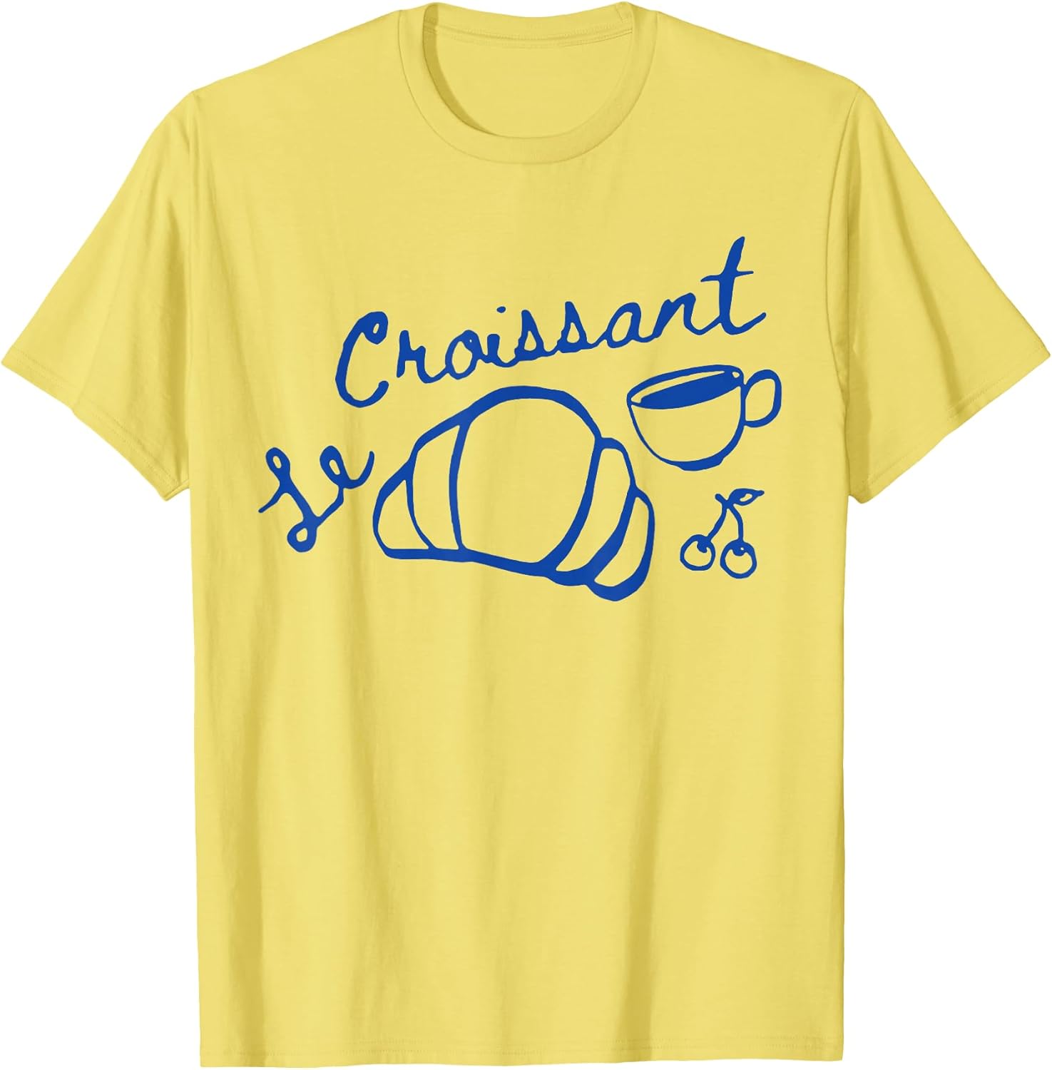 Coffee & Croissant French Croissant Retro Graphic Aesthetic Unisex , , , Long Sleeve Tee