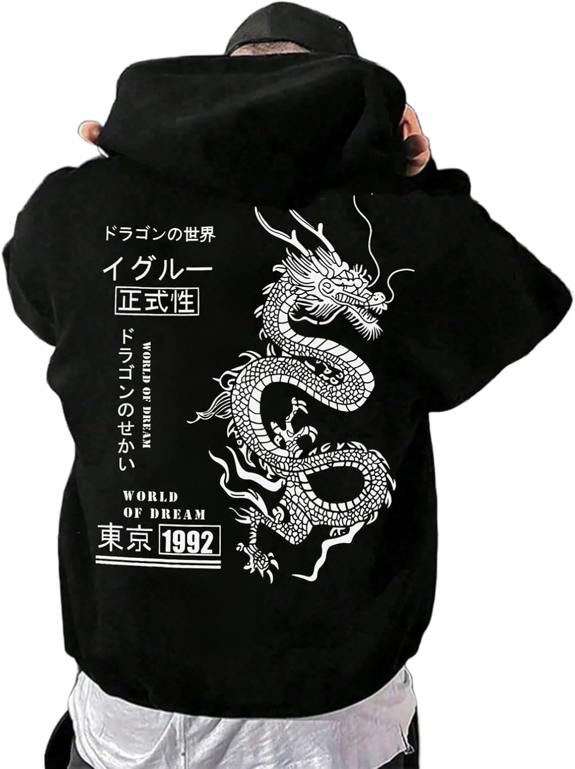 Men's Graphic Quarter Zip s Casual Long Sleeve Drop Shoulder Pullover Streetwear Top