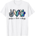 Dog Lover Peace Love Dogs Puppy Paw Small Unisex , , , Long Sleeve Tee