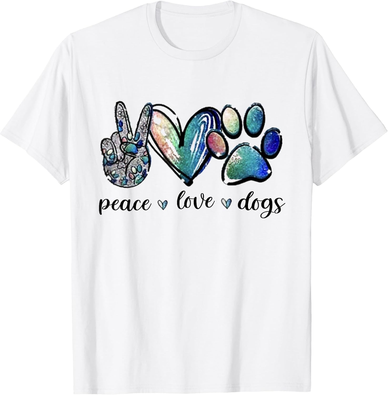 Dog Lover Peace Love Dogs Puppy Paw Small Unisex , , , Long Sleeve Tee