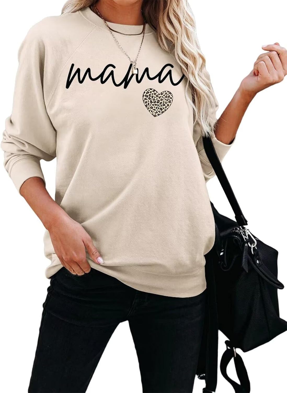 Womens Long Sleeve Mama s Fall Crew Neck Mom Shirts Cute Graphic Tees Pullover s