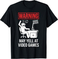 Warning May Yell At Video Games Gamer Funny Gaming Unisex , , , Long Sleeve Tee