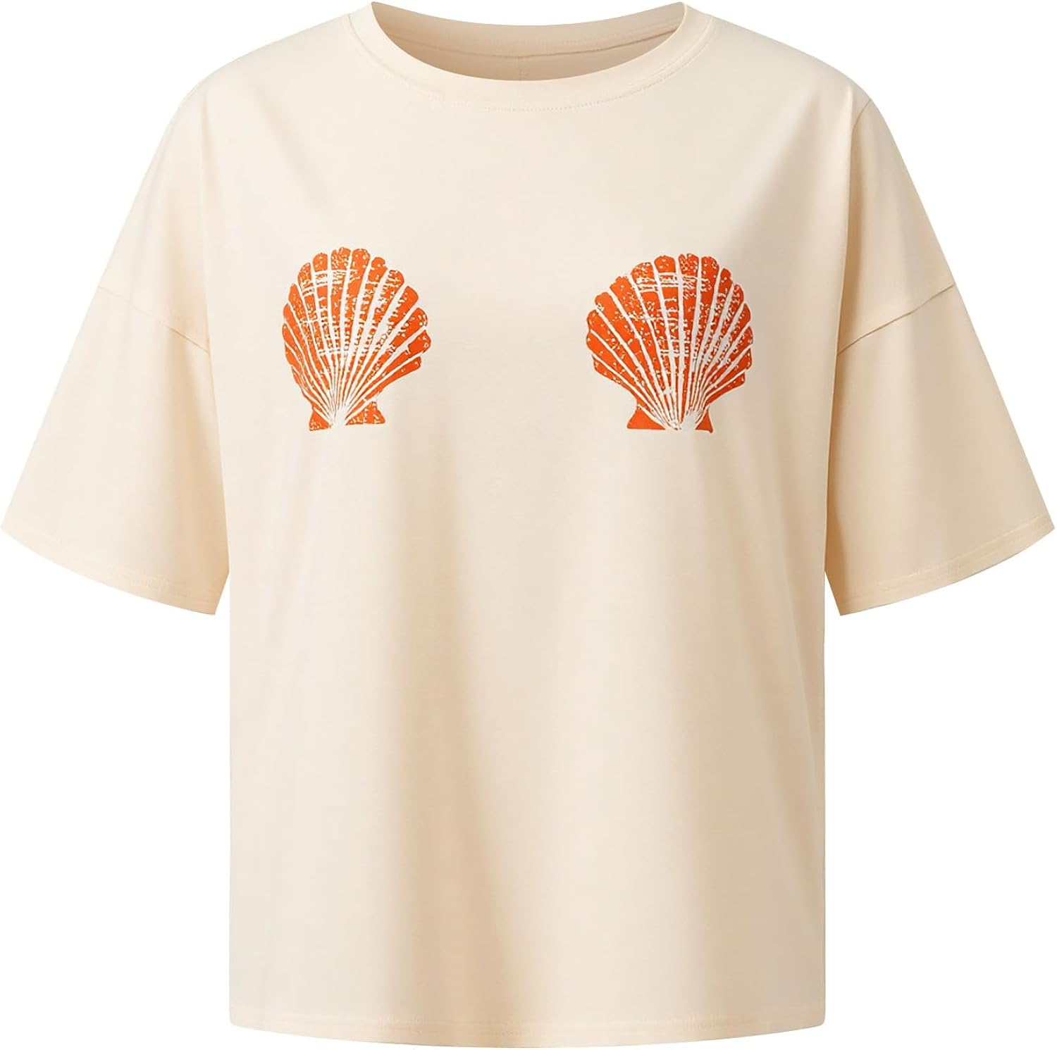 Y2k Women Lobster Graphic Oversized Tee Shirt Baggy Vintage Crayfish Sardine Print T Shirts for Teen Girls 90s Tops