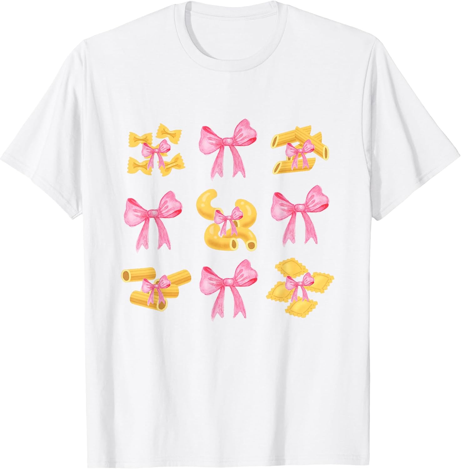 Pink Bows Cute Coquette pasta y2k Clean Girl Aesthetic foody Unisex , , , Long Sleeve Tee