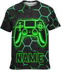 Personalized Kids - Custom Gaming Crewneck Tee Gifts for School, Short Sleeve Shirts for Boys Toddler