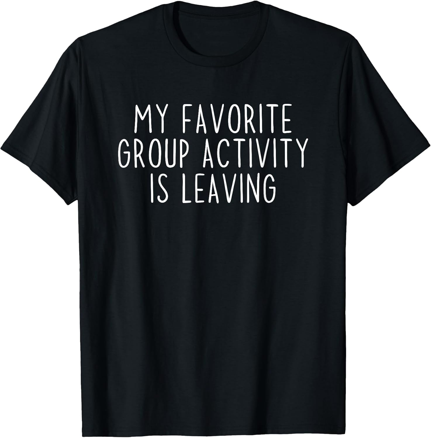 Funny Introvert Antisocial Sarcastic Humorous Black Unisex-Adults Small Cotton 65% Polyester 35% Short Sleeve Classic Fit Crew Neck