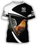Personalized Rooster White Black 3D Shirt for Men & Women, Custom Name 3D T - Shirts Gift for Birthday, Anniversary