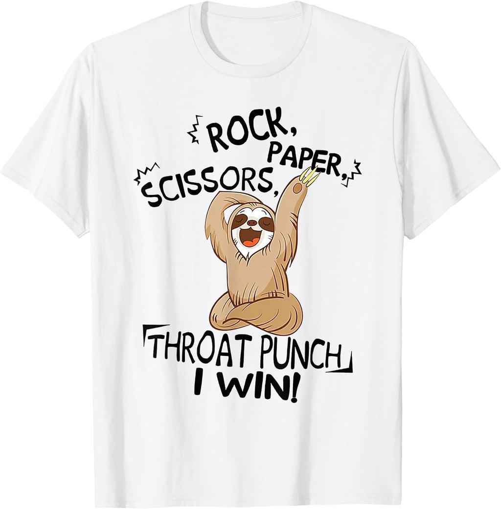 Funny Sloth Rock Paper Scissors Tee Shirt