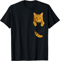 Cute Tabby Cat Pocket Funny Gifts Cat Mom Cat Dad Cat Lover Unisex , , , Long Sleeve Tee