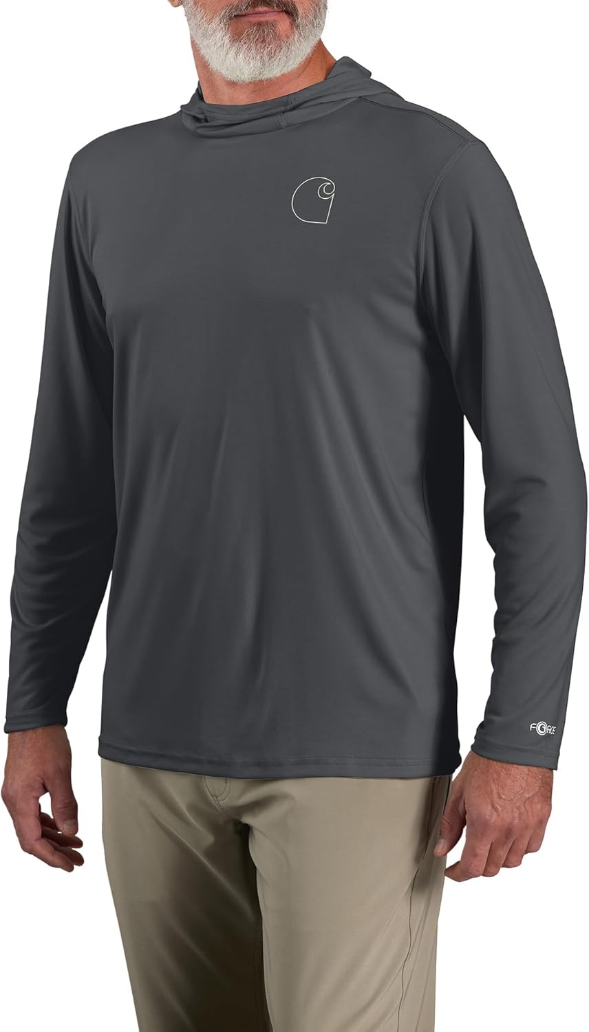 Men's Force Sun Defender™ Lightweight Long-Sleeve Hooded Logo Graphic Unisex , , , Long Sleeve Tee