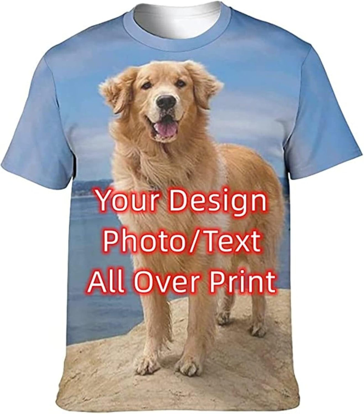 Custom T Shirt, 3D All Over Print Personlized T Shirt, Add Your Image/Photo Front/Back Print