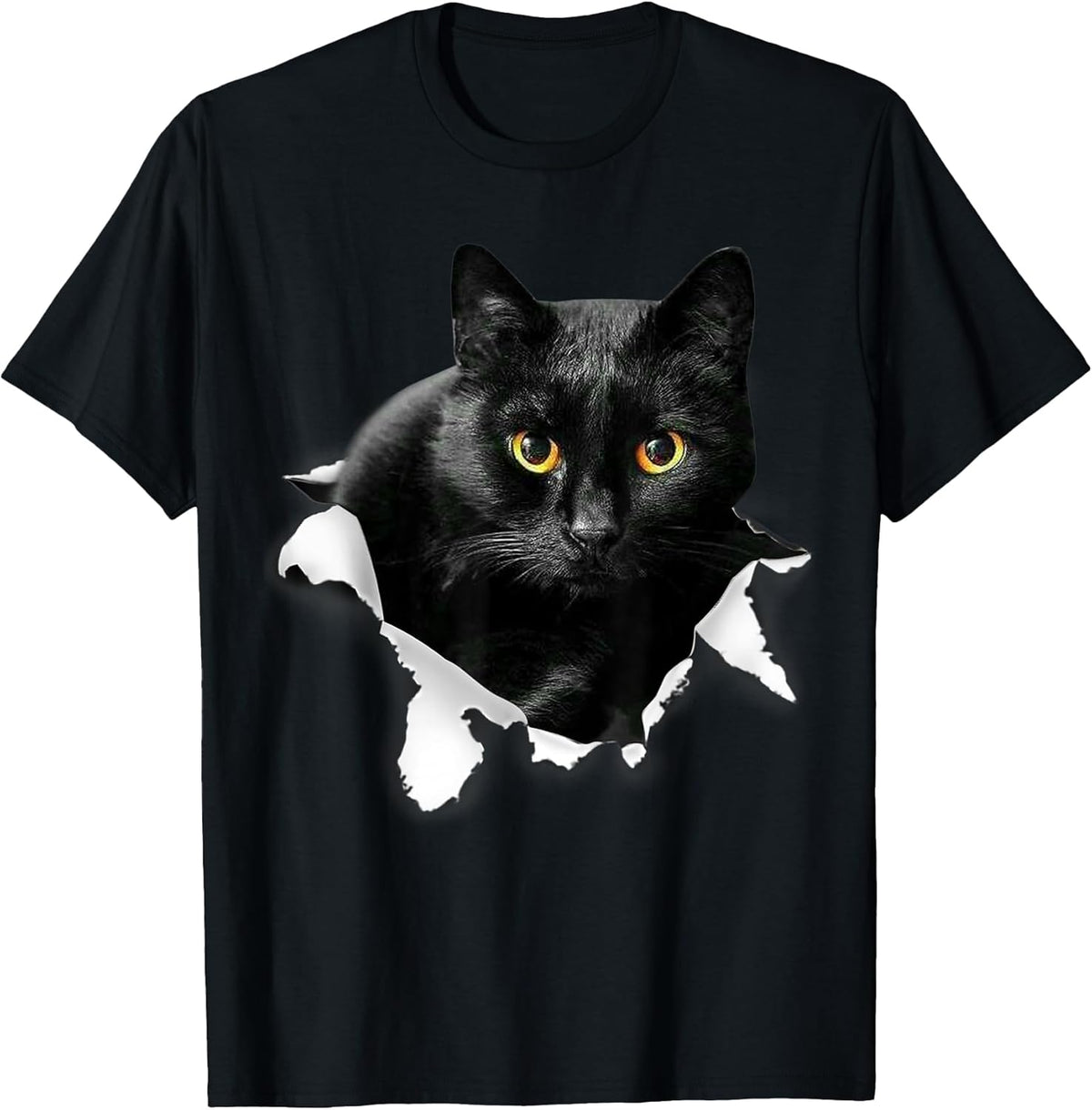 Black Cat Torn Cloth Gifts for Cat Lover, Cat Dad, Cat Mom Unisex , , , Long Sleeve Tee