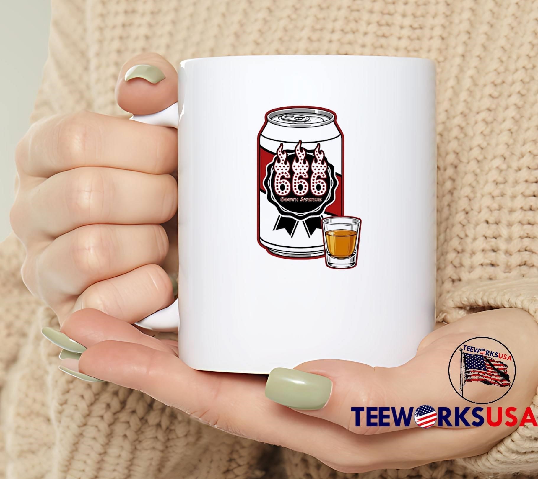 666 South Avenue Beer Can and Shot Glass T-Shirt