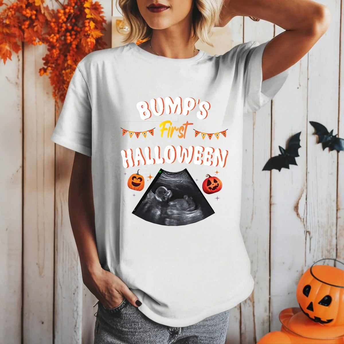 Personalized Bump’S First Halloween Shirt – Custom Ultrasound Photo T-Shirts