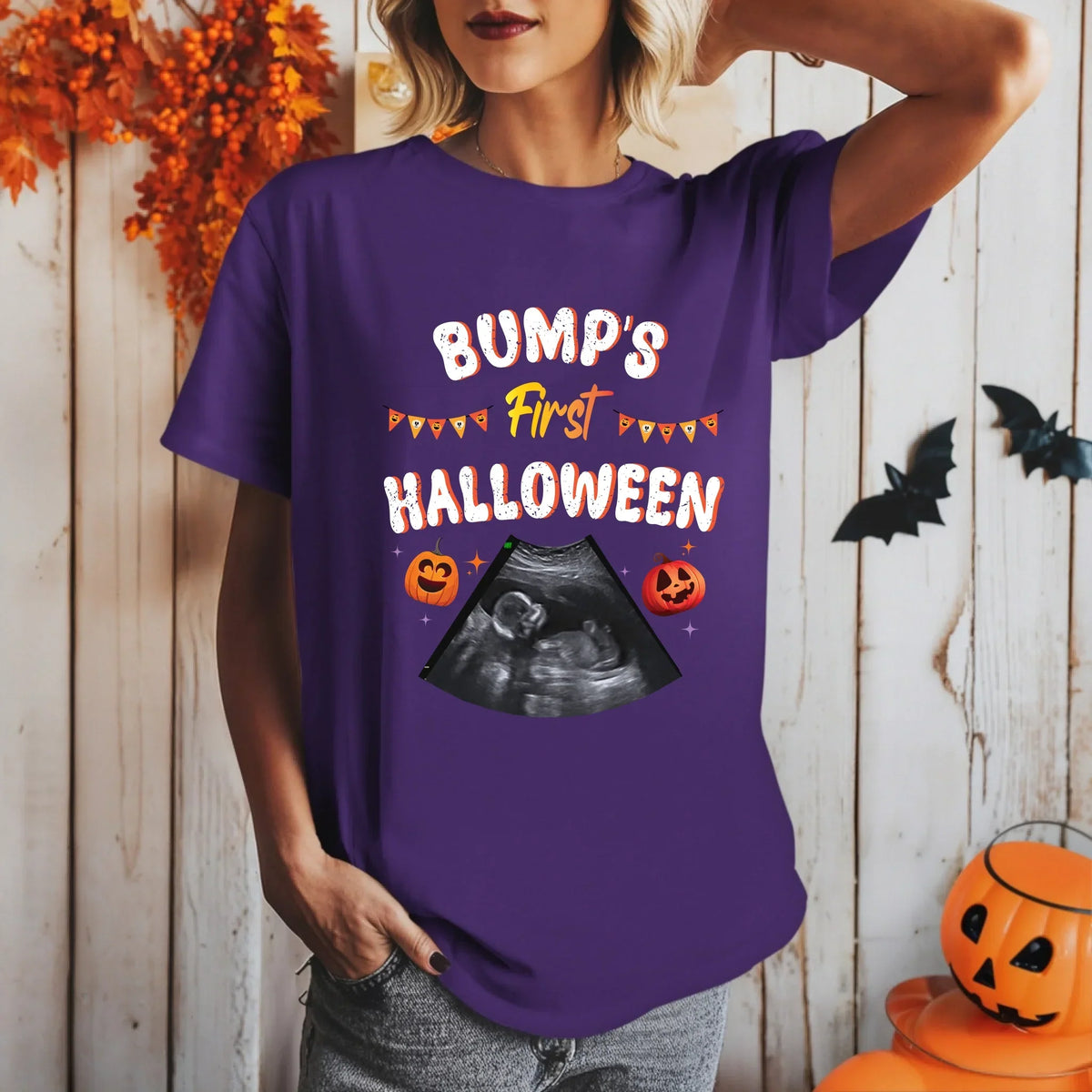 Personalized Bump’S First Halloween Shirt – Custom Ultrasound Photo T-Shirts