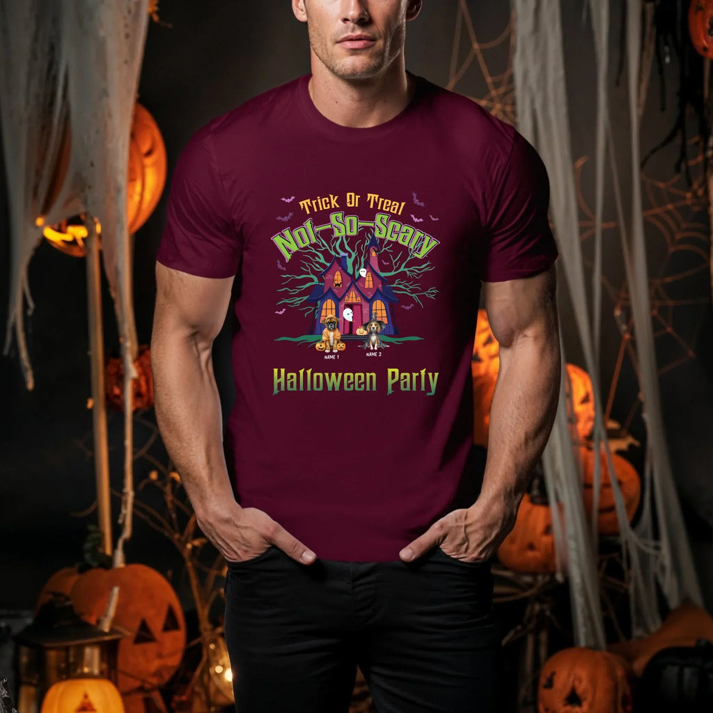 Personalized Halloween Dog Shirt – Custom Pet Names – Trick Treat Not So Scary T-Shirts