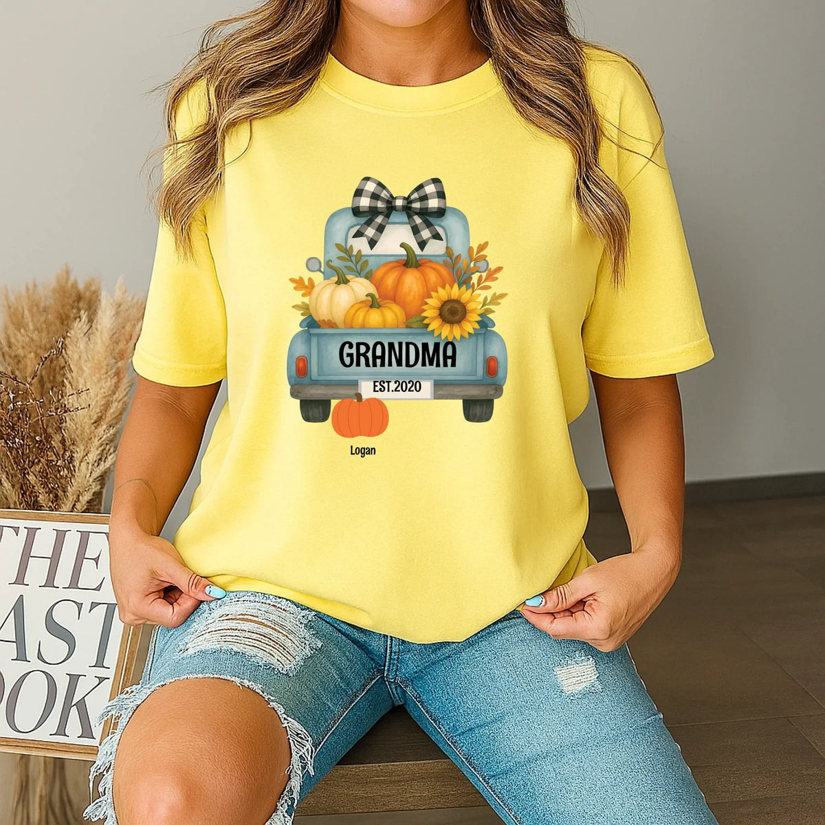 Personalized Nana Fall Shirt – Custom Family Names Pumpkin Truck T-Shirts