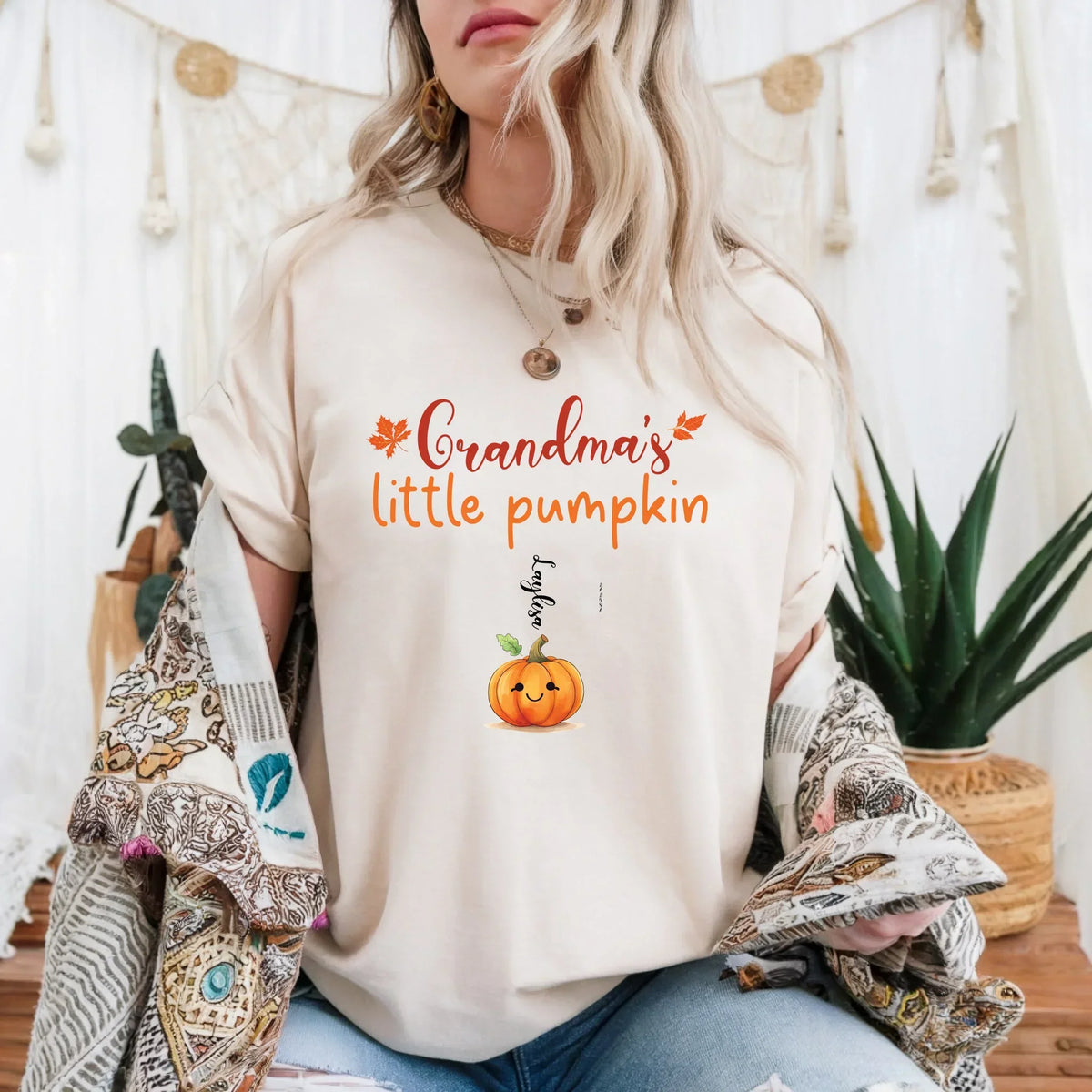 Personalized Grandma’S Little Pumpkins Shirt – Custom Grandkids Names T-Shirts
