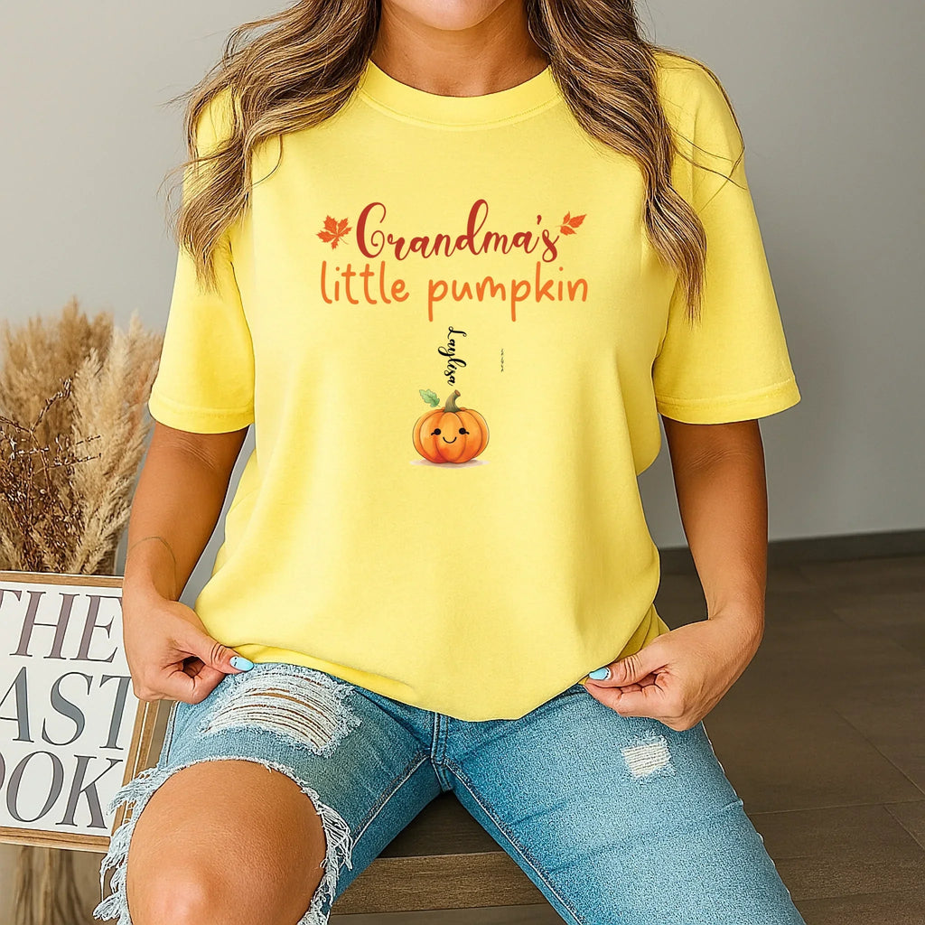 Personalized Grandma’S Little Pumpkins Shirt – Custom Grandkids Names T-Shirts