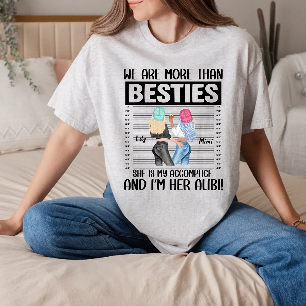 Personalized Best Friend Shirt – We Are More Than Besties – Custom Names & Characters T-Shirts