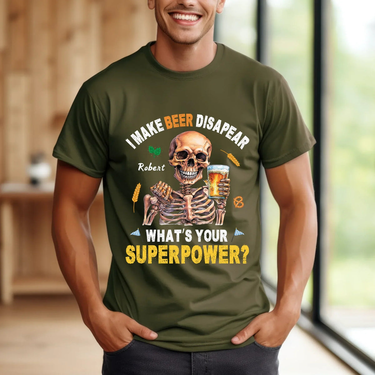Personalized Beer Lover Shirt – I Make Beer Disappear What’S Your Superpower – Custom Name T-Shirts
