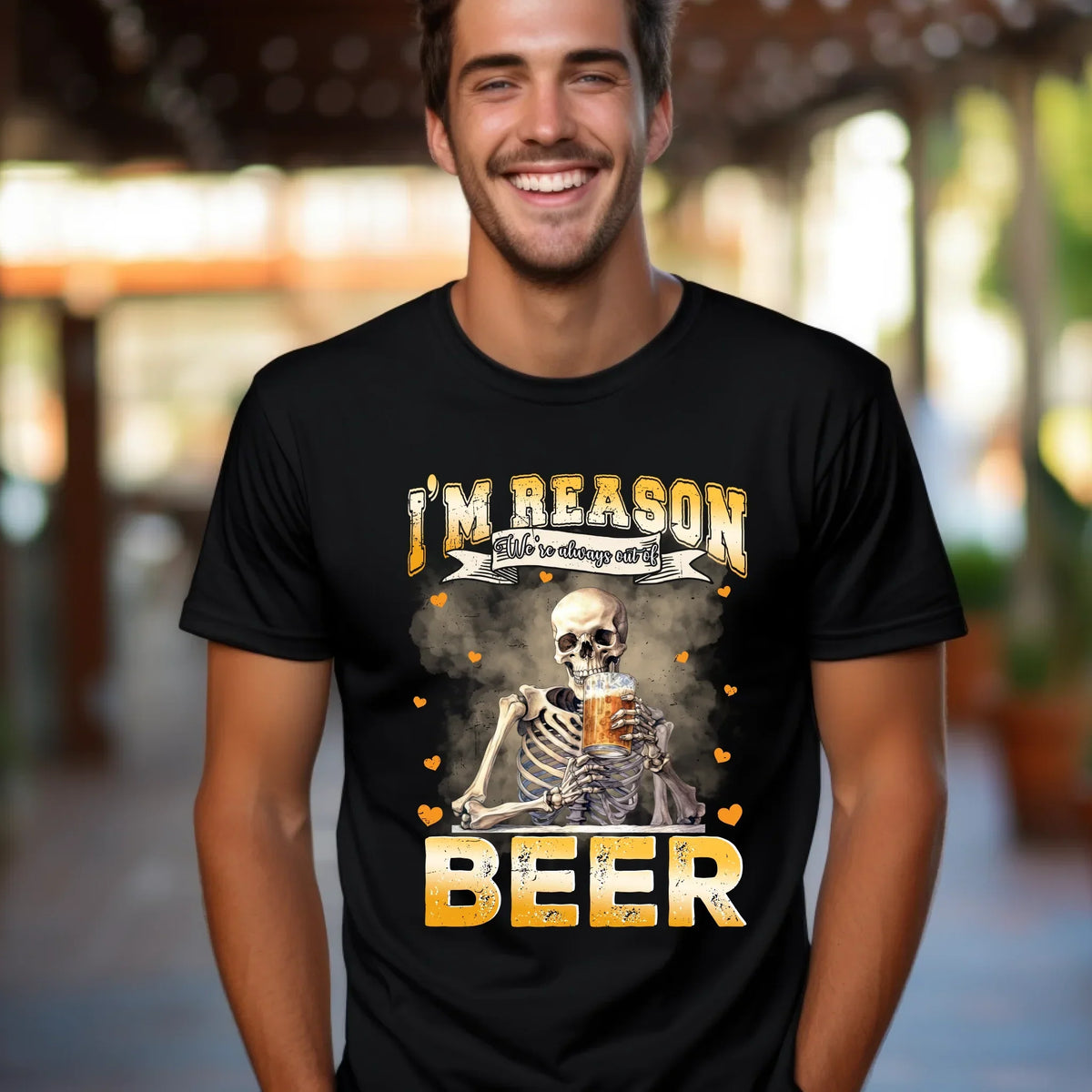Custom “I’M Reason We’Re Always Out Beer” – Funny Personalized Beer Lover T-Shirts
