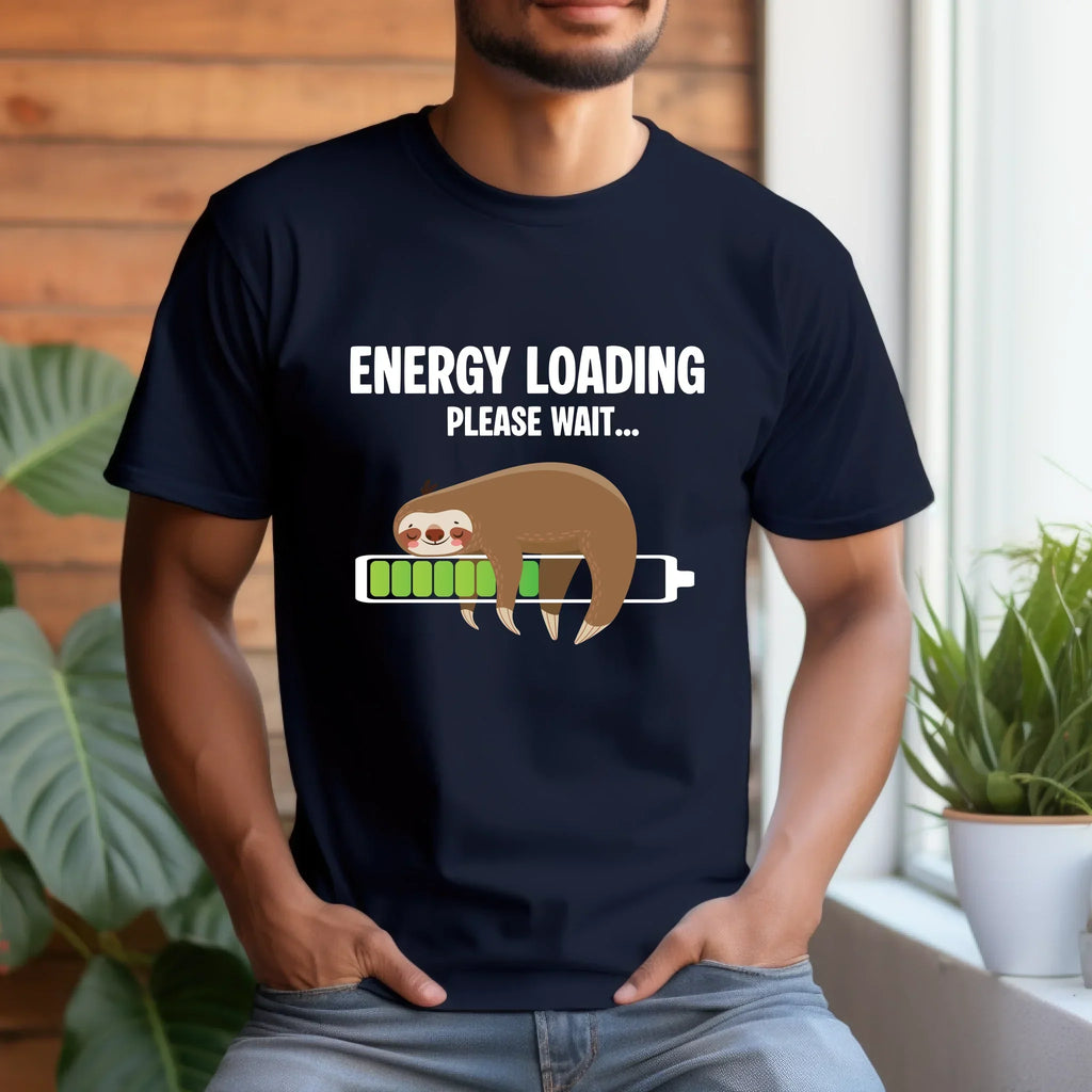 Energy Loading Please Wait Sloth Funny Lazy Nap T-Shirts