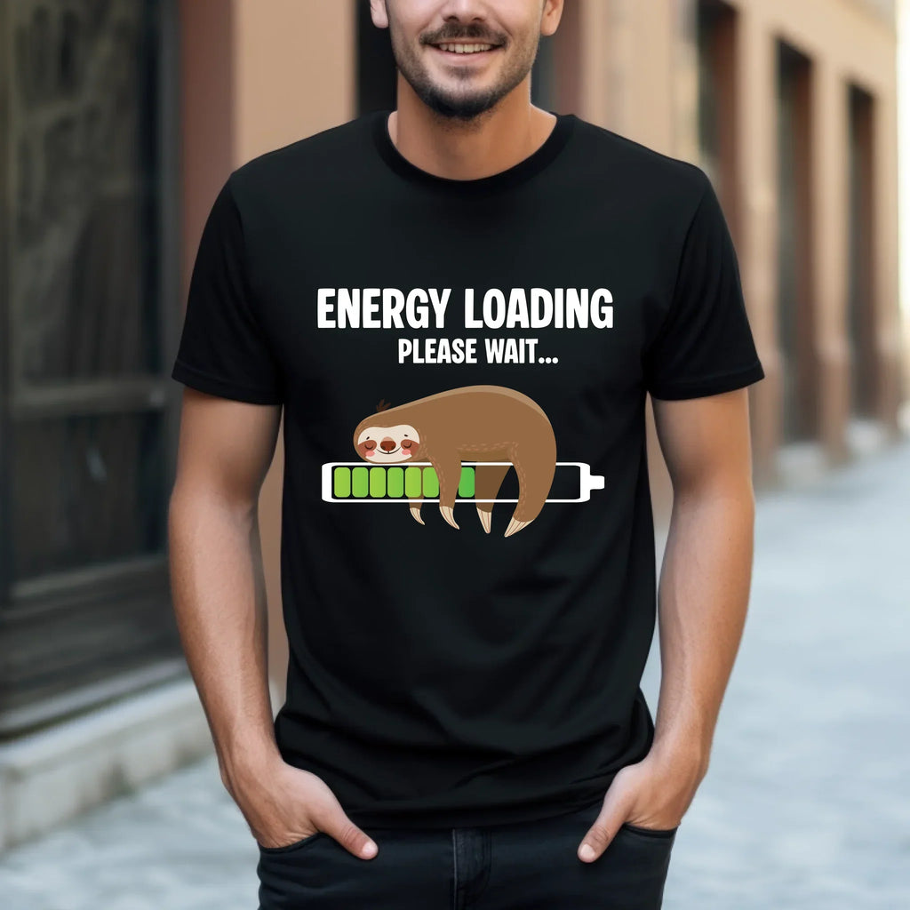 Energy Loading Please Wait Sloth Funny Lazy Nap T-Shirts