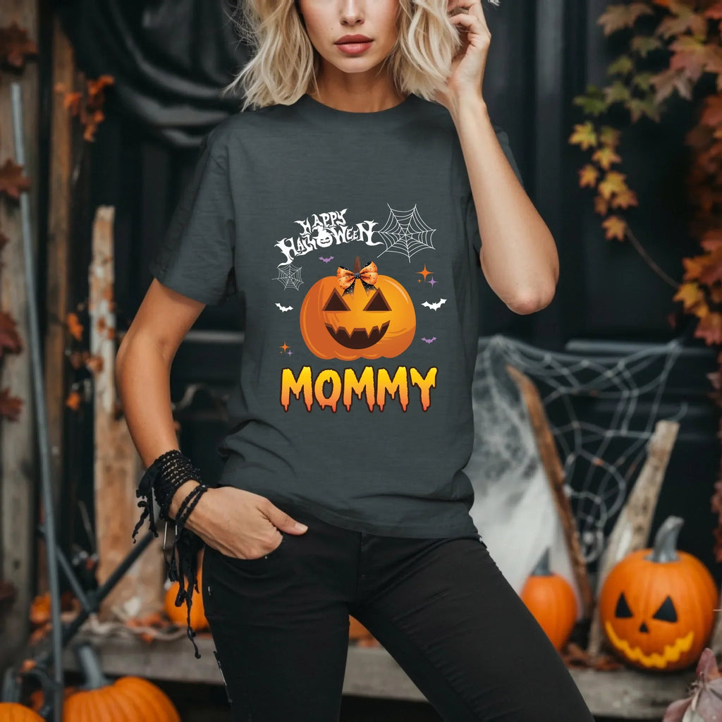 Personalized Halloween Family Shirts – Custom Names Daddy Mommy Brother Sister Matching Pumpkin T-Shirts
