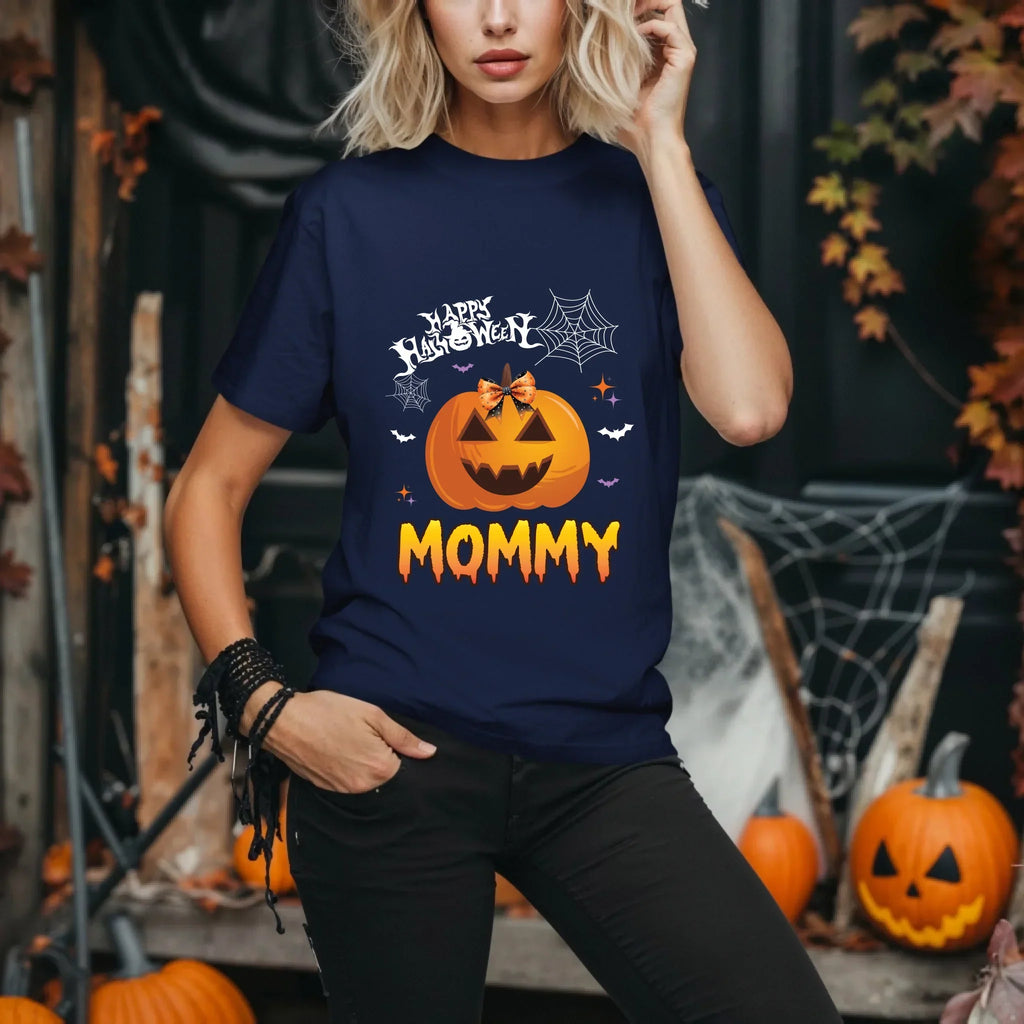 Personalized Halloween Family Shirts – Custom Names Daddy Mommy Brother Sister Matching Pumpkin T-Shirts