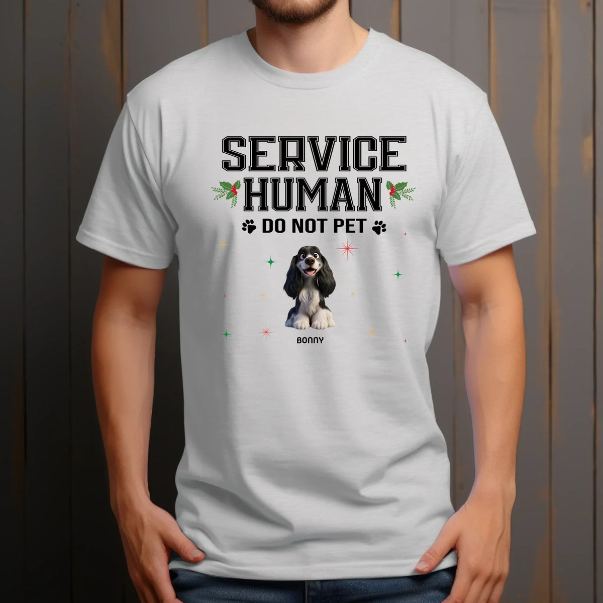 Personalized “Service Human – Do Not Pet” – Custom Dog Breeds Names & Number Pets T-Shirts