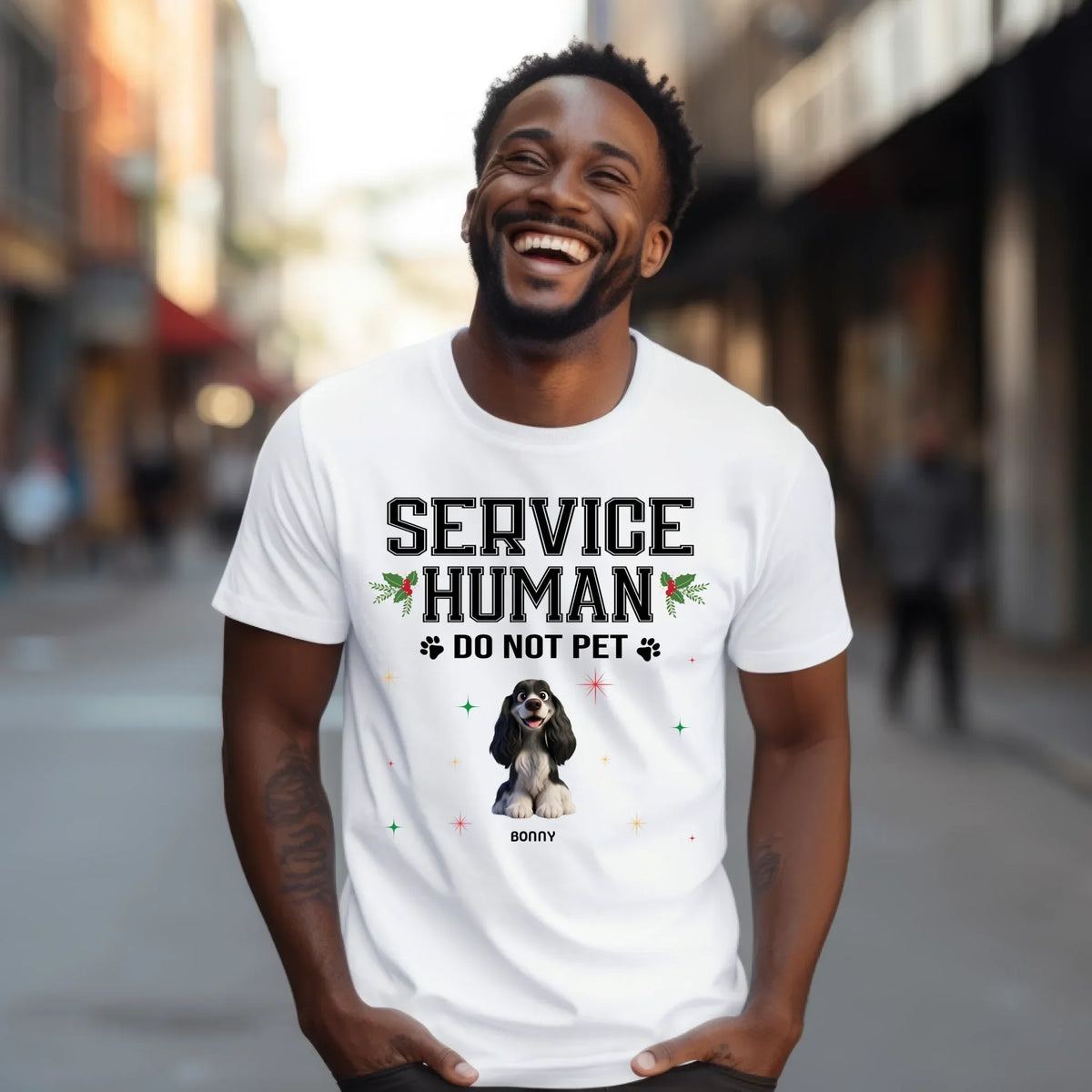 Personalized “Service Human – Do Not Pet” – Custom Dog Breeds Names & Number Pets T-Shirts