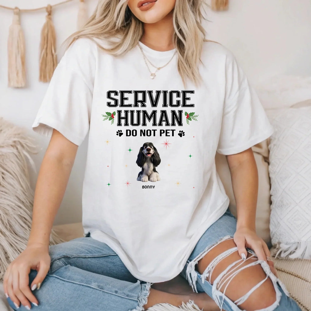 Personalized “Service Human – Do Not Pet” – Custom Dog Breeds Names & Number Pets T-Shirts