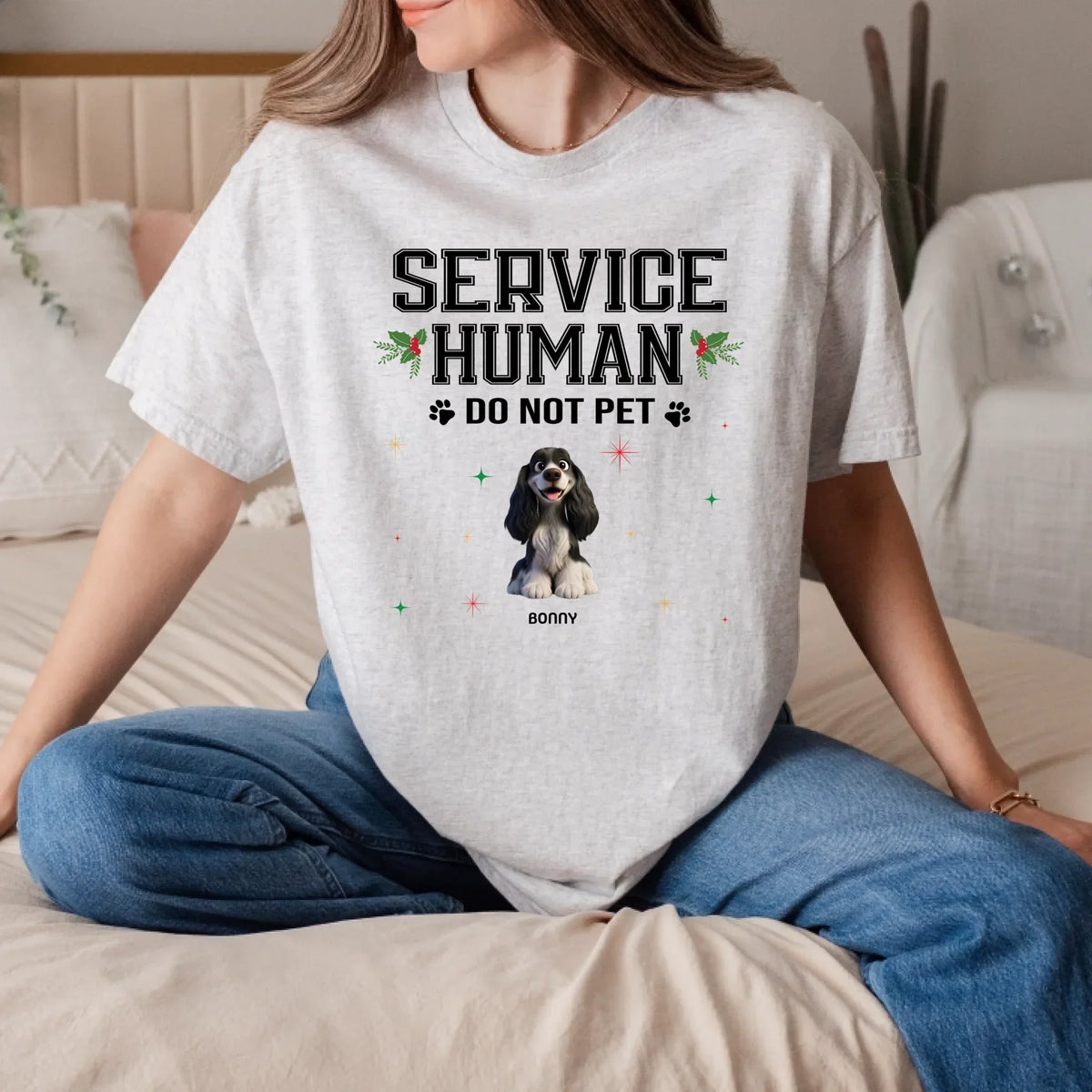 Personalized “Service Human – Do Not Pet” – Custom Dog Breeds Names & Number Pets T-Shirts