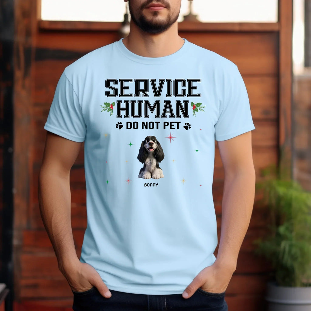 Personalized “Service Human – Do Not Pet” – Custom Dog Breeds Names & Number Pets T-Shirts