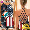 Miami American Flag Criss Cross Tank Top