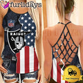 Las Vegas American Flag Criss Cross Tank Top