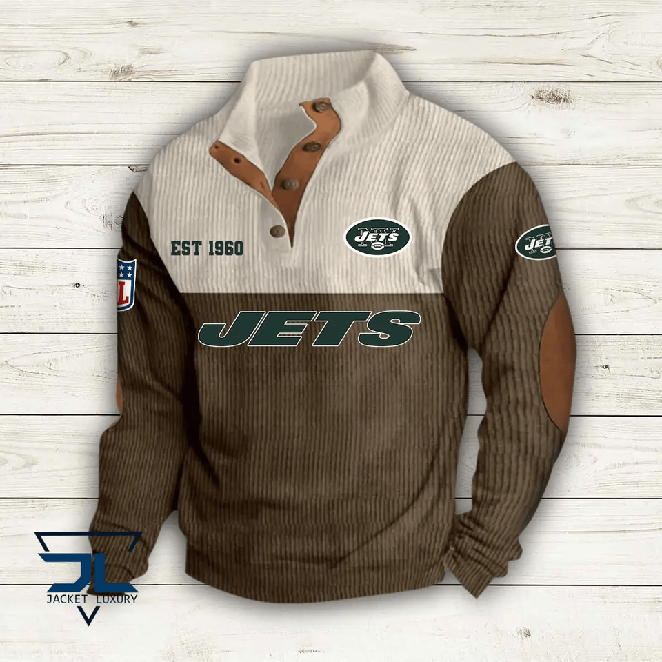 New York Jets Colorful Stand Collar Sweatshirt