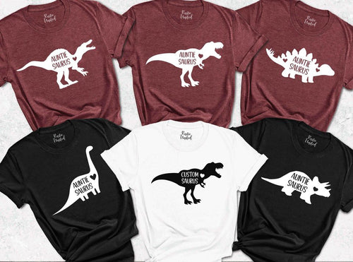 AuntieSaurus Shirt, Dinosaur Aunt Gift, Matching Family Tee