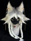 4 Eared Black Faced Fox - Premade Fursuit Head, Finished Furry Mask, Kig Kemono Kigrumi Cosplay Costume, Fursona Head, Custom Furry Head