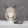 Grey Cat Ears Headband with Tail – Kawaii Cosplay Costume