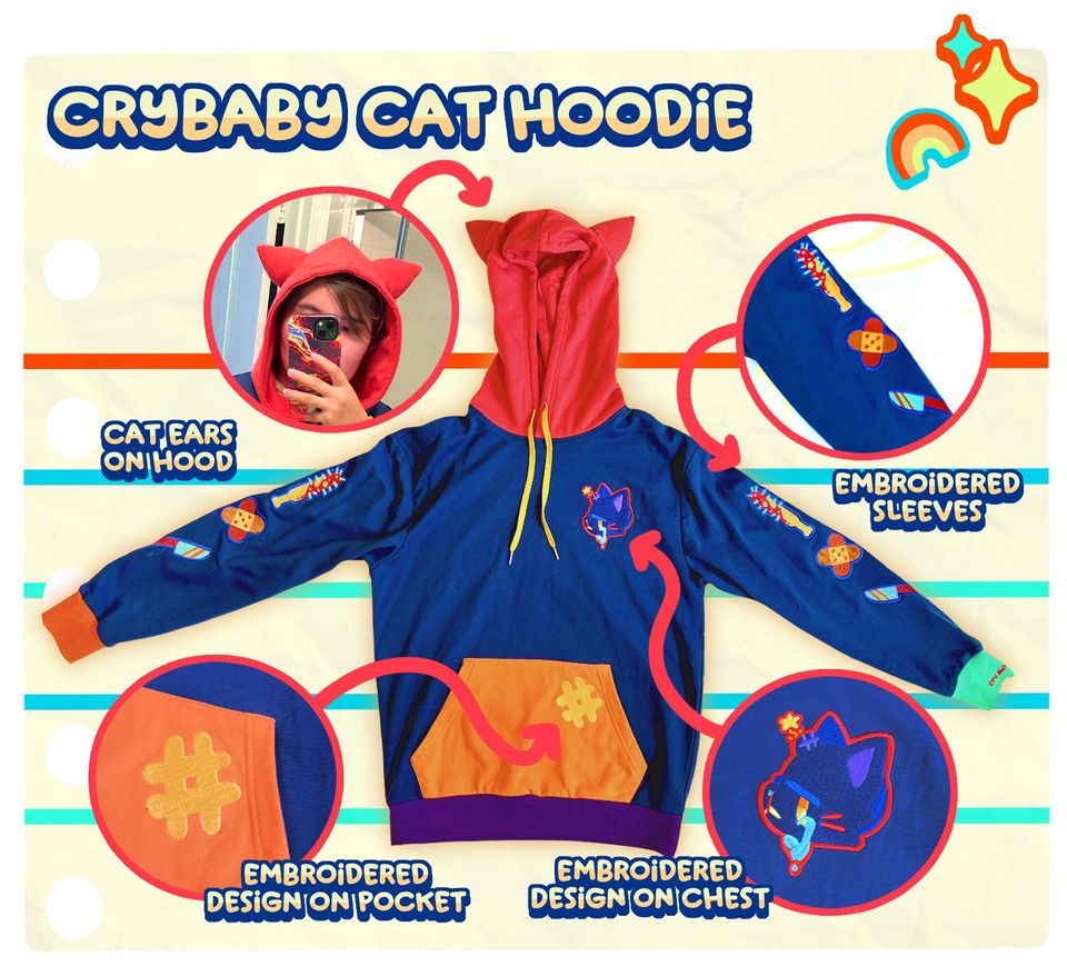 Crybaby Cat Kidcore Hoodie