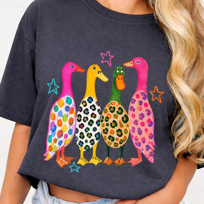 Preppy Colorful Ducks T-Shirt
