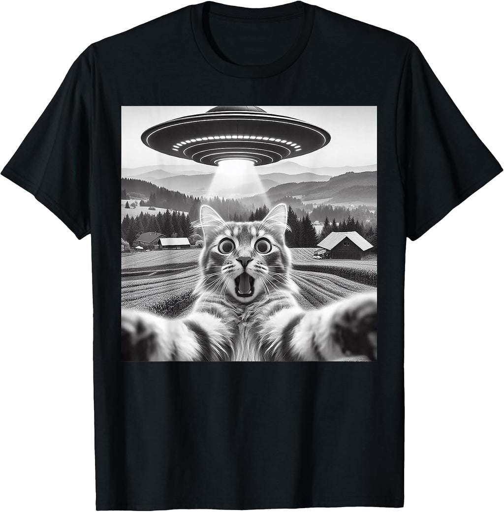 Funny Cat Alien Graphic Tees