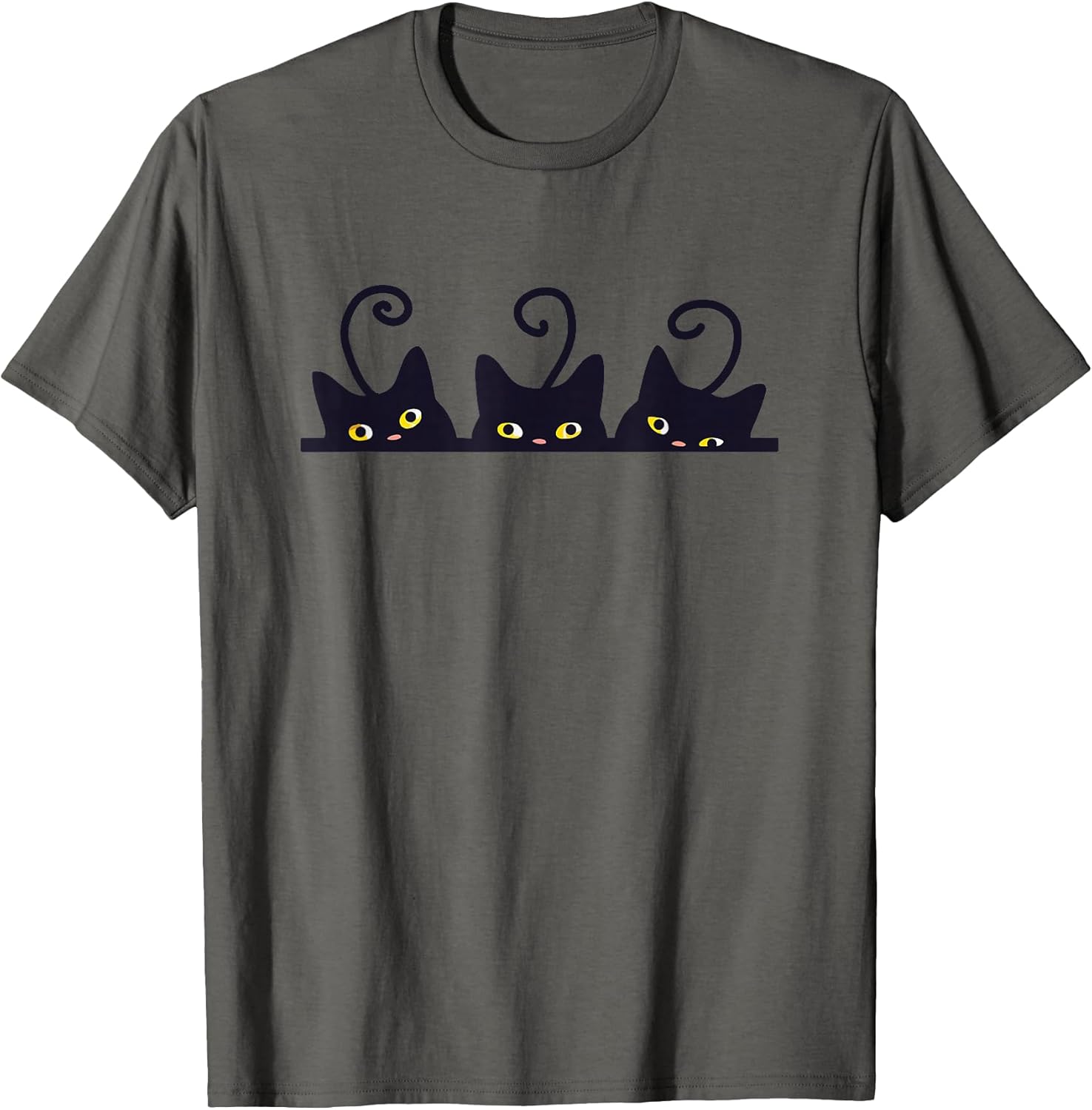 3 Black Cats Funny Cute Design Women Men Girl Boy Cat Unisex , , , Long Sleeve Tee
