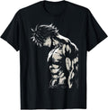 Anime Men Character Bicep Workout Motivational Unisex , , , Long Sleeve Tee