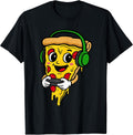 Funny Gamer Pizza Video Game Gaming Fast Food Men Boys Kids Unisex , , , Long Sleeve Tee