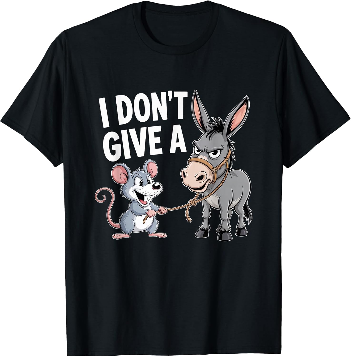 I Don't Give a Rats Ass Mouse Donkey Funny Sarcastic Animal Unisex , , , Long Sleeve Tee