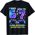 I was 6 Now I’m 7 Gamer Boy Birthday Boys Gifts for Men Kids Unisex , , , Long Sleeve Tee